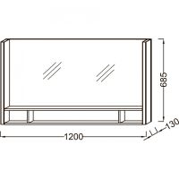 Зеркало Jacob Delafon Terrace 120 EB1183-NF с подсветкой Белое Древесное с сенсорным выключателем — фото 5, Мебель для ванной