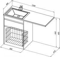 Тумба под раковину Aquanet Токио 120 239290 Белая — фото 6, Мебель для ванной