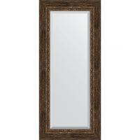 Зеркало Evoform Exclusive 152х67 BY 3560 с фацетом в багетной раме - Состаренное дерево с орнаментом 120 мм — фото 1, Мебель для ванной