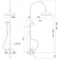 Товар: Душевая система Cezares Golf GOLF-CVD-02-M Бронза - фото 2 Душевая система Cezares Golf GOLF-CVD-02-M Бронза — фото 2, Душевые стойки