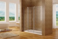 Душевая дверь Aquanet Cinetic AE12-N-120H190U-CT + AE12-F-90H190U-CT 210 254244 профиль Хром стекло прозрачное — фото 2, Распашные душевые двери