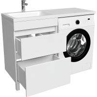 Тумба с раковиной Iddis Optima Home 120 L OPH12LBi95K Белый — фото 4, Мебель для ванной