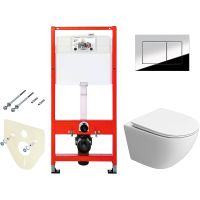 Комплект унитаза BelBagno Uno-Tor BB5177CH-TOR/SC с инсталляцией Tece Profil 9400412 с сиденьем Микролифт и клавишей смыва Хром глянцевый — фото 1, Комплекты унитаз + инсталляция