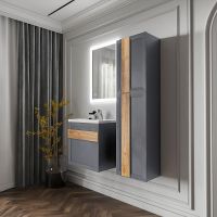 Тумба под раковину Бриклаер Берлин 60 подвесная Оникс серый арт-4627125416132 — фото 11, Тумбы под раковину