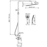 Душевая система WasserKRAFT A166.117.101.010.CH Хром — фото 13, Душевые стойки