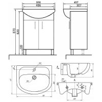 Тумба с раковиной Orange Лайт 50 LA-50TUW+RA Белая — фото 13, Тумбы с раковиной