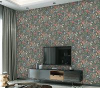 Обои Yien Feerie 3501-4 Винил на флизелине (1,06*10) Серый/Разноцветный, Птицы/Цветы — фото 7, Обои для стен