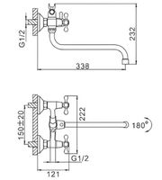 Товар: Смеситель для ванны Frap H09 F2209-2 универсальный Хром - фото 3 Смеситель для ванны Frap H09 F2209-2 универсальный Хром — фото 3, Смеситель для ванны