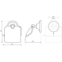 Держатель туалетной бумаги Bemeta Retro Gold and Сhrom 144212018 с крышкой Золото Хром — фото 2, Держатели туалетной бумаги