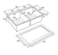 Кухонная мойка Paulmark Gerberg 78/2 Uni PM237844-BS Брашированная сталь — фото 4, Кухонные мойки