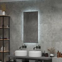 Зеркало Континент Amer 600х1000 ЗЛП1526 с подсветкой Черное с бесконтактным выключателем — фото 6, Зеркала в ванную комнату