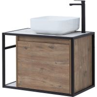 Тумба под раковину Aquanet Nova Lite Loft 75R 261657 подвесная Дуб рустикальный — фото 5, Мебель для ванной