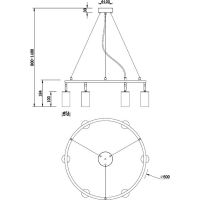 Подвесной светильник Crystal Lux CLT 015C6 D600 BL-GO Черный Золото — фото 3, Подвесные светильники