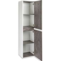 Шкаф пенал Runo Бари 35 00-00001389 подвесной Железный камень Белый — фото 2, Пеналы для ванной комнаты