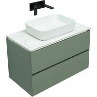 Тумба под раковину Allen Brau Infinity 85 1.21001.CGM подвесная Олива матовая — фото 9, Тумбы под раковину