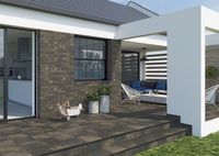 Ступень угловая Ceramika Paradyz Scandiano Brown Kapinos Stopnica Narozna с капиносом структурная 33х33см — фото 2, Ступени и клинкер