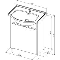 Товар: Тумба под раковину Aquanet Донна 60 273996 Белый дуб Белая - фото 7 Тумба под раковину Aquanet Донна 60 273996 Белый дуб Белая — фото 7, Тумбы под раковину