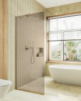 Товар: Душевая перегородка Maybah Glass MGD-702-3у 690x1950 в узком профиле Золото стекло бронзовое - фото 2 Душевая перегородка Maybah Glass MGD-702-3у 690x1950 в узком профиле Золото стекло бронзовое — фото 2, Душевые перегородки