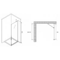 Товар: Душевая стенка Abber Zart 70x195 S71 профиль Хром стекло прозрачное - фото 4 Душевая стенка Abber Zart 70x195 S71 профиль Хром стекло прозрачное — фото 4, Боковые стенки