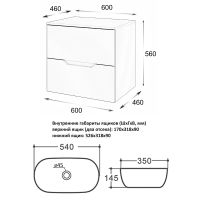 Тумба с раковиной Orange Line 60 Li-60TuLMDF+B07-540W подвесная Латте матовый — фото 8, Мебель для ванной