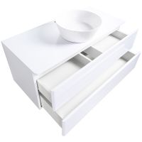 Тумба с раковиной Orange Otto 100 Ot-100TuMDF+B08-360W подвесная Белый глянец — фото 5, Тумбы с раковиной