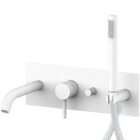 Смеситель для ванны Paffoni Light LIG001BO Белый матовый — фото 1, Смеситель для ванны