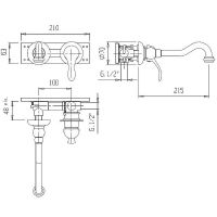 Смеситель для раковины Cezares Margot MARGOT-BLS1-03/24-Bi Золото 24 карат — фото 2, Смесители для раковины