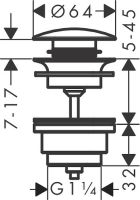 Товар: Донный клапан Hansgrohe 50100670 click-clack Черный матовый - фото 2 Донный клапан Hansgrohe 50100670 click-clack Черный матовый — фото 2, Донные клапаны