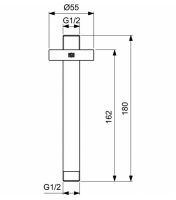 Кронштейн для верхнего душа Ideal Standard Ideal Rain B9446XG Черный шелк — фото 3, Кронштейны для верхнего душа