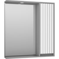 Зеркало со шкафом Brevita Balaton 75 R BAL-04075-01-01П с подсветкой Белое матовое Серое матовое — фото 1, Мебель для ванной