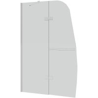 Шторка на ванну Grossman 110 GR-102/2 профиль Хром стекло прозрачное — фото 2, Шторки для ванной распашные