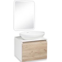 Товар: Тумба под раковину Runo Бари 60 00-00001374 подвесная Крафт дуб Белая - фото 18 Тумба под раковину Runo Бари 60 00-00001374 подвесная Крафт дуб Белая — фото 18, Тумбы под раковину