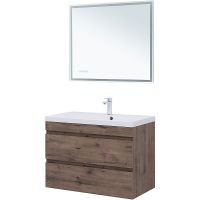 Тумба под раковину Aquanet Нота New 90 334193 подвесная Дуб веллингтон табак — фото 11, Тумбы под раковину