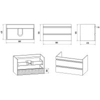 Тумба с раковиной Misty Ингрид 90 УТ000015042 подвесная Белая — фото 7, Мебель для ванной