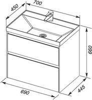 Товар: Тумба под раковину Aquanet Гласс 70 206700 подвесной Белая - фото 11 Тумба под раковину Aquanet Гласс 70 206700 подвесной Белая — фото 11, Мебель для ванной