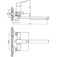 Смеситель для ванны Orange Dia M45-211cr универсальный Хром — фото 10, Смесители