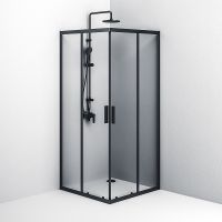 Душевой уголок AM.PM Gem S 90х90 W93G-403-090BT профиль Черный матовый стекло прозрачное — фото 4, Квадратные душевые уголки