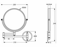 Косметическое зеркало Ideal Standard IOM A9111AA Хром — фото 5, Косметические зеркала