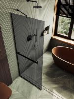 Товар: Душевая перегородка Maybah Glass MGD-723-6у 690x1950 в узком профиле Черный стекло графитовое - фото 4 Душевая перегородка Maybah Glass MGD-723-6у 690x1950 в узком профиле Черный стекло графитовое — фото 4, Душевые перегородки