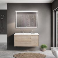 Тумба под раковину BelBagno Kraft 100 L KRAFT-1000-2C-1A-SO-RGB-L подвесная Rovere Galifax Bianco — фото 10, Тумбы под раковину