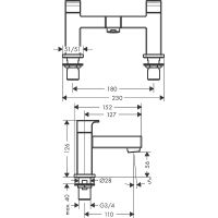 Смеситель на борт ванны Hansgrohe Vernis Shape 71452000 Хром — фото 2, Смесители на борт ванны