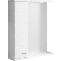 Зеркало со шкафом СанТа Омега 60 L 107003 с подсветкой Белое — фото 1, Мебель для ванной