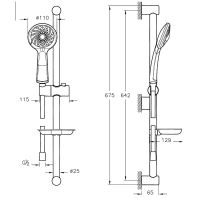 Душевой гарнитур Vitra Samba 3F A45680WSA Хром — фото 2, Душевое оборудование. Душевая программа