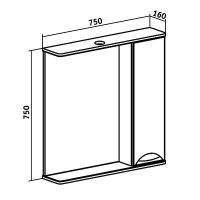 Зеркало со шкафом Runo Барселона 75 R 00000001033 с подсветкой Белое — фото 4, Зеркальные шкафы в ванную