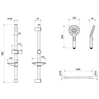 Смеситель для душа Aquatek Оберон AQ1232MB Черный матовый — фото 5, Душевые гарнитуры