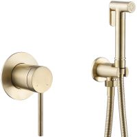 Гигиенический душ со смесителем Abber Emotion AF8825G Золото матовое — фото 1, Душевое оборудование. Душевая программа