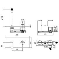 Смеситель для раковины Paffoni Light Золото медовое брашированное арт-LIG106HGSP — фото 2, Смесители для раковины