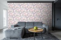 Обои Solo Blooming City SL8627-24 Винил на флизелине (1,06*10) Бежевый/Розовый/Голубой, Город/Цветы — фото 5, Обои для стен