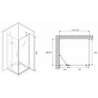 Товар: Душевой уголок Abber Zart 120x70 AG08120-S71 профиль Хром стекло прозрачное - фото 4 Душевой уголок Abber Zart 120x70 AG08120-S71 профиль Хром стекло прозрачное — фото 4, Прямоугольные душевые уголки