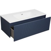Тумба под раковину La Fenice Terra 100 FNC-01-TER-BG-100 подвесная Синяя матовая — фото 2, Мебель для ванной